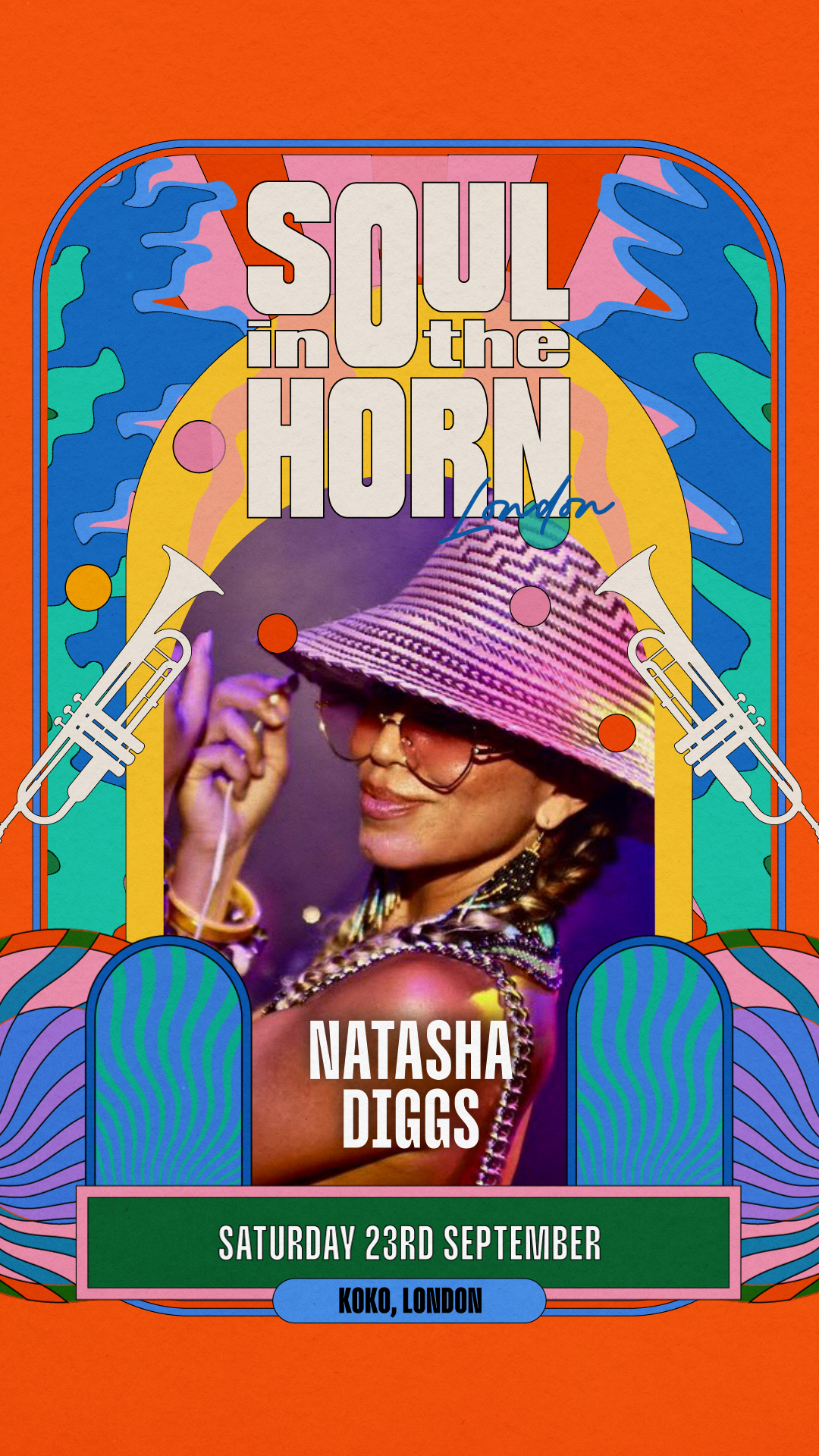 Digital social media ad design and production for legendary New York underground club night Soul In The Horn featuring DJ Natasha Diggs
