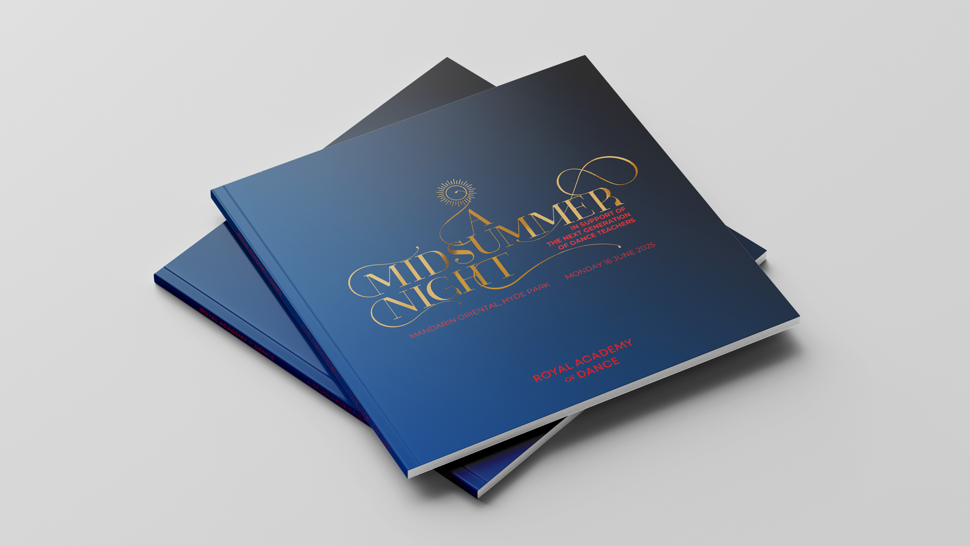 Design and production of the event programme for the Royal Academy of Dance Midsummer Night fundraising event